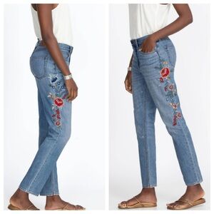 Johnny Was Embroidered Kali Relaxed Jean, Size 29